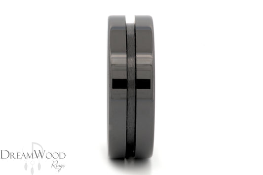 8mm Black Ceramic - thin center inlay