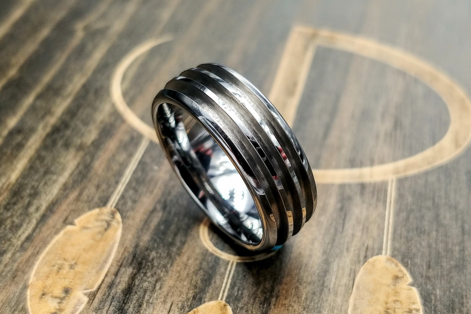 3 channel tungsten - 8mm - DreamWood Rings Supplies