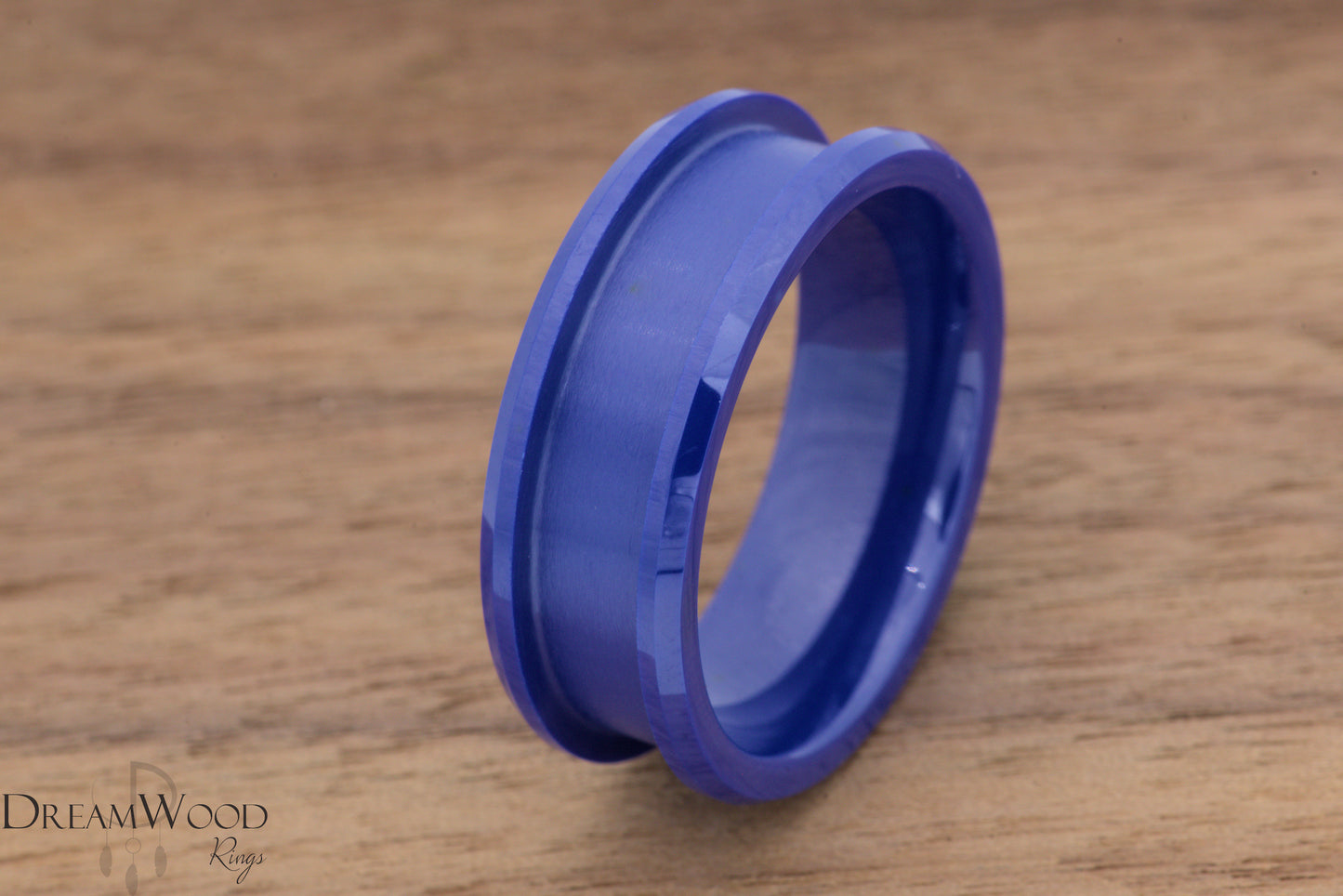 Blue ceramic ring blank - 8mm - DreamWood Rings Supplies