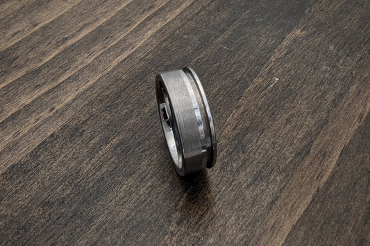 Tungsten 8mm Off set Channel 1.5mm Channel - DreamWood Rings Supplies
