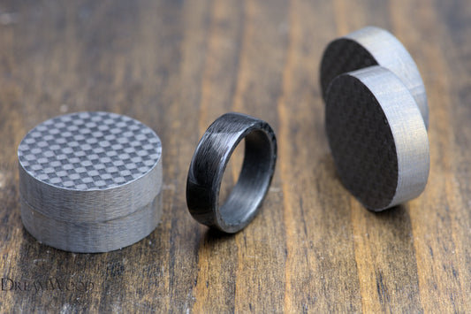 Carbon Fiber Blank | Tight waves - DreamWood Rings Supplies