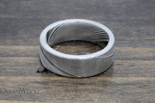 Pipe Cut Stainless Damascus Steel - 8mm - DreamWood Rings Supplies