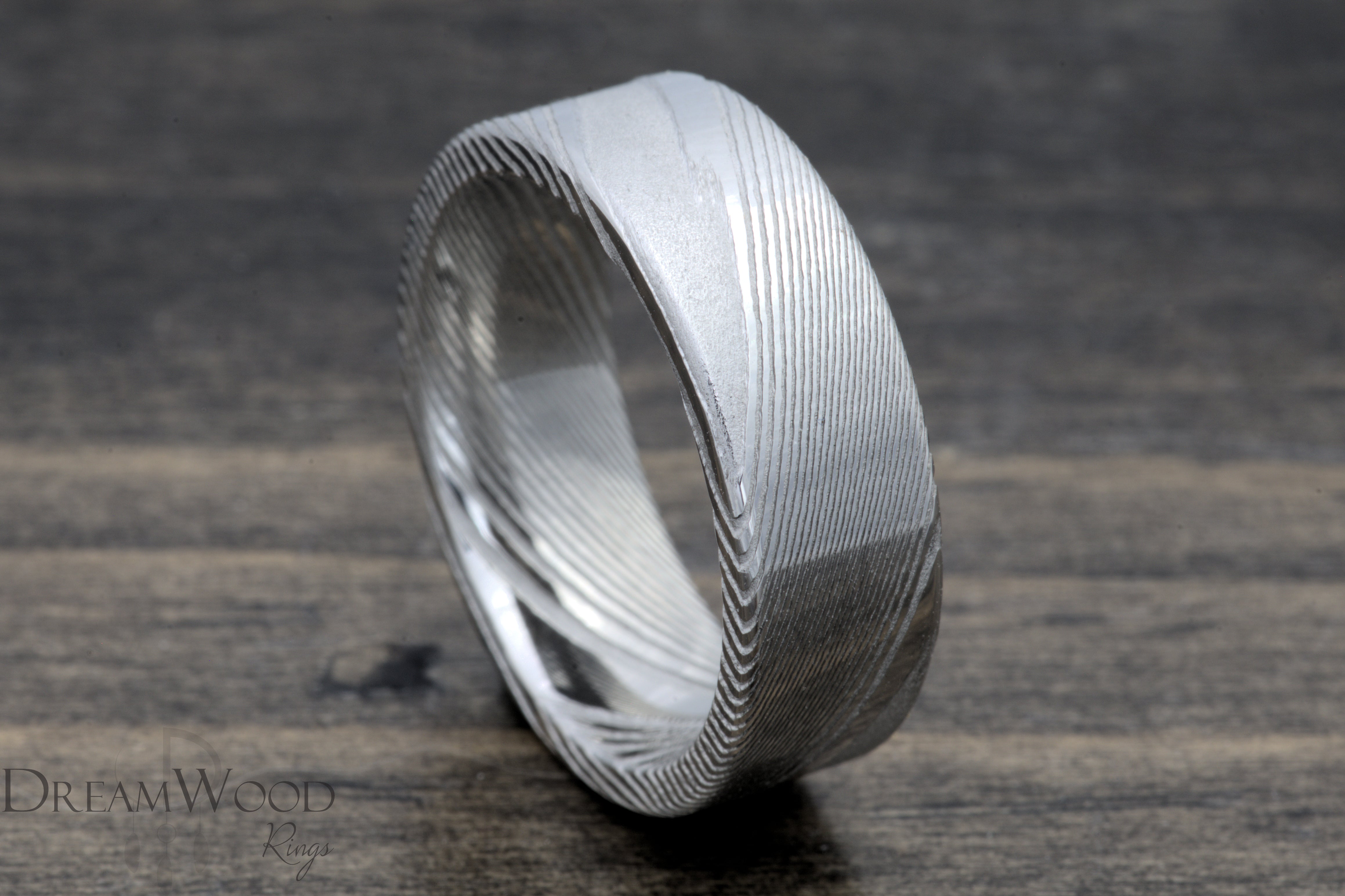 Stainless deals damascus ring