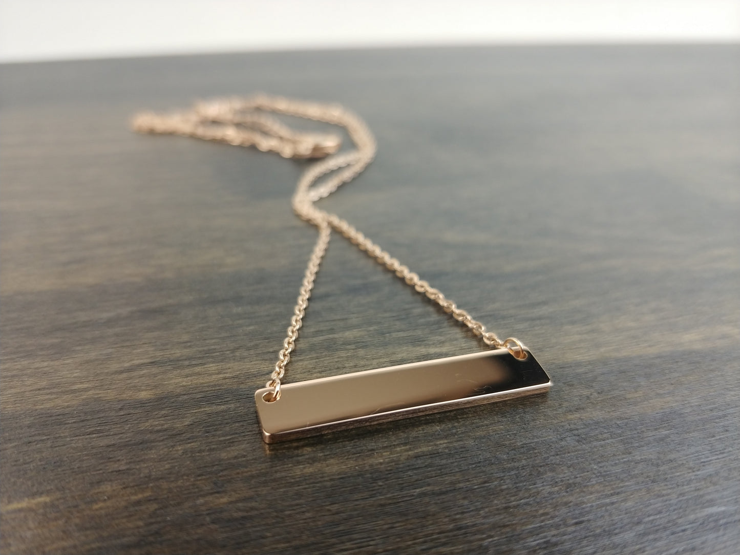 Rose Gold Bar Necklace - DreamWood Rings Supplies