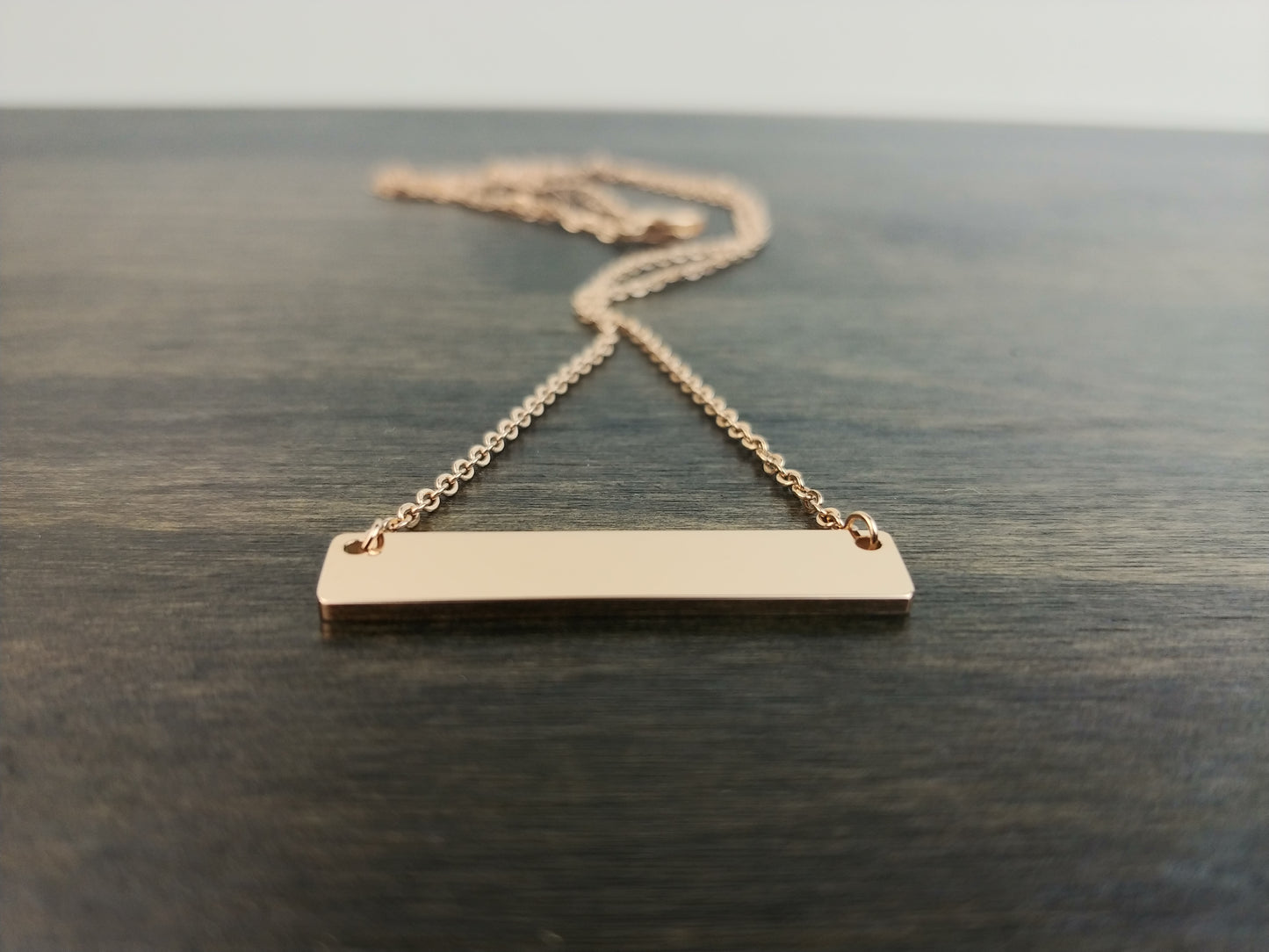 Rose Gold Bar Necklace - DreamWood Rings Supplies