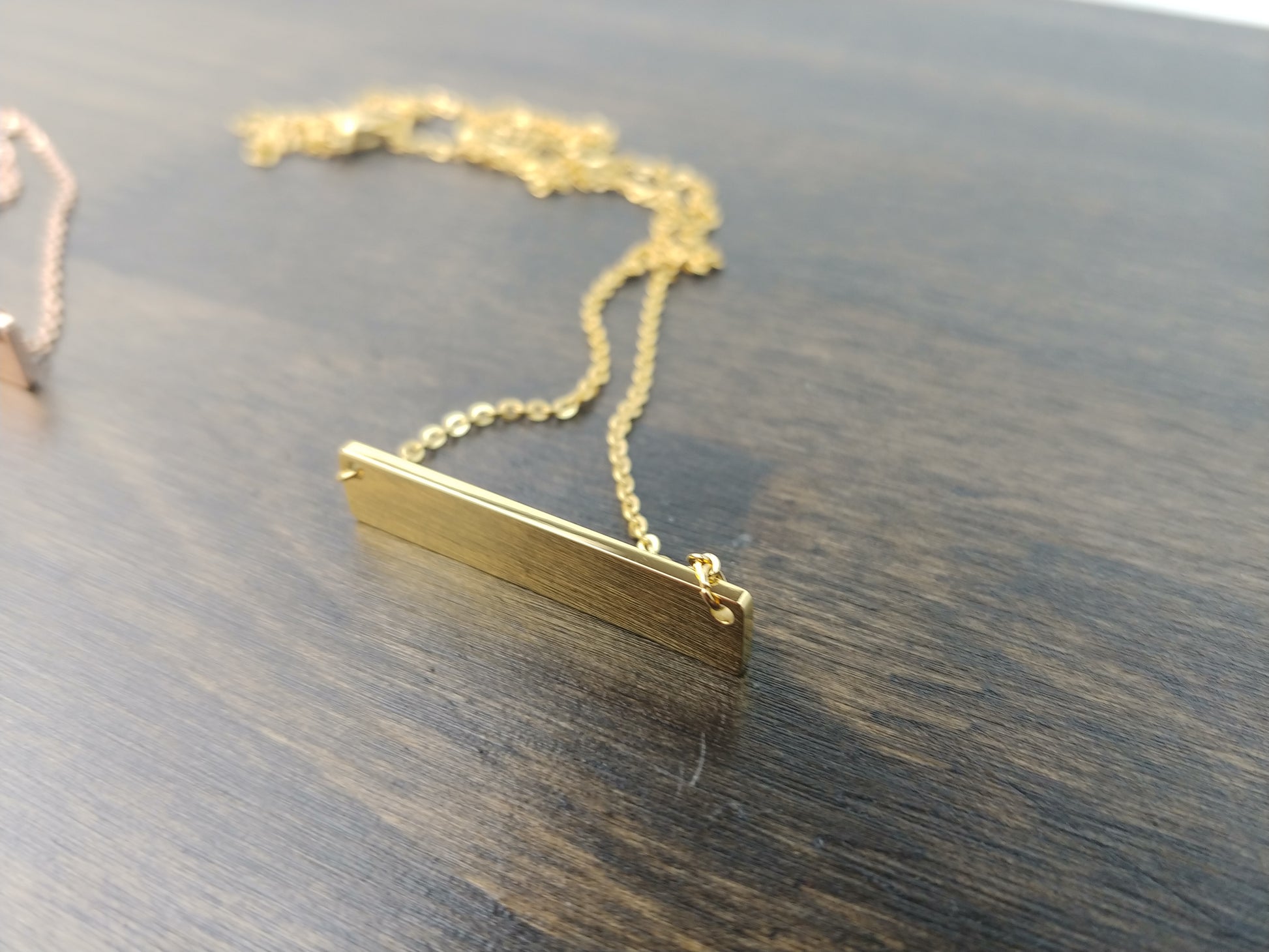 Gold Bar Necklace - DreamWood Rings Supplies