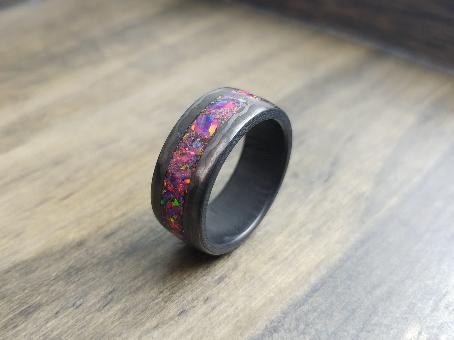 Carbon fiber - purple opal - DreamWood Rings Supplies