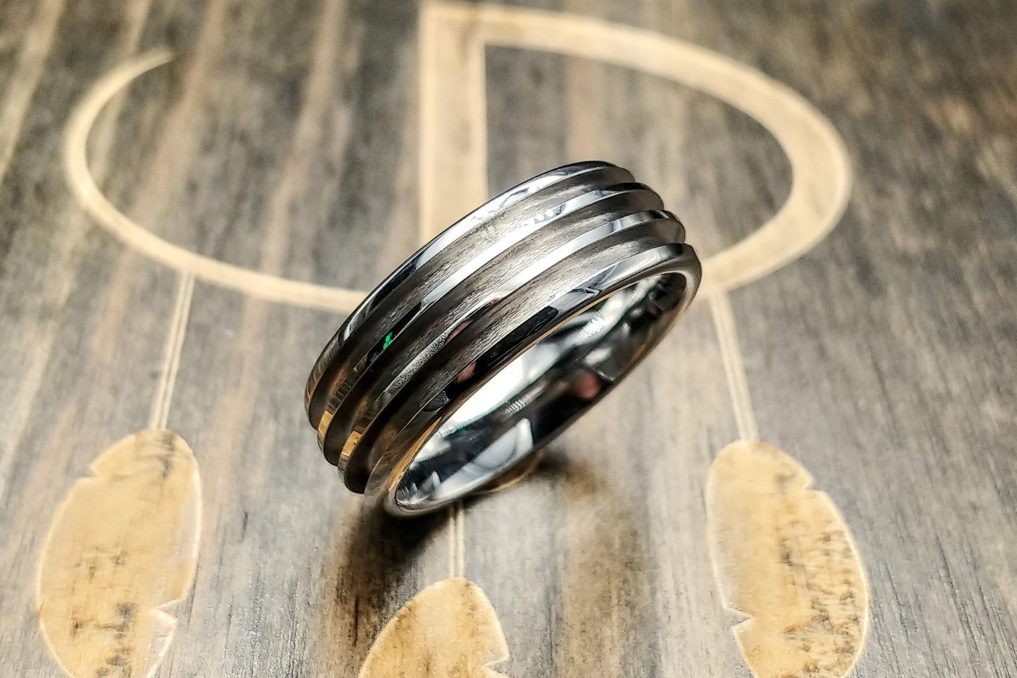 3 channel tungsten - 8mm - DreamWood Rings Supplies