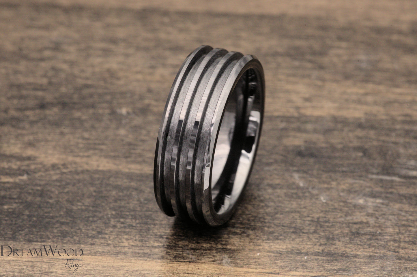 3 channel Black Ceramic | 8mm - DreamWood Rings Supplies