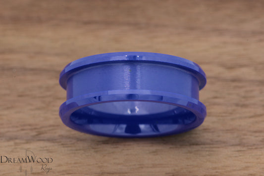 Blue ceramic ring blank - 8mm - DreamWood Rings Supplies
