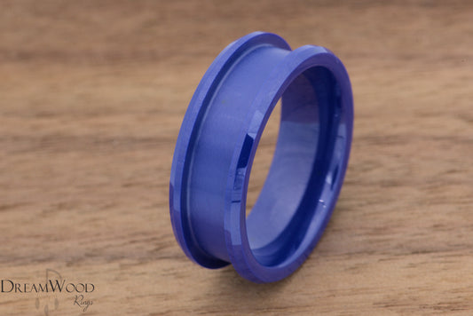 Blue ceramic ring blank - 8mm