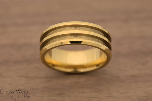 Gold Double Channel Tungsten | 8mm