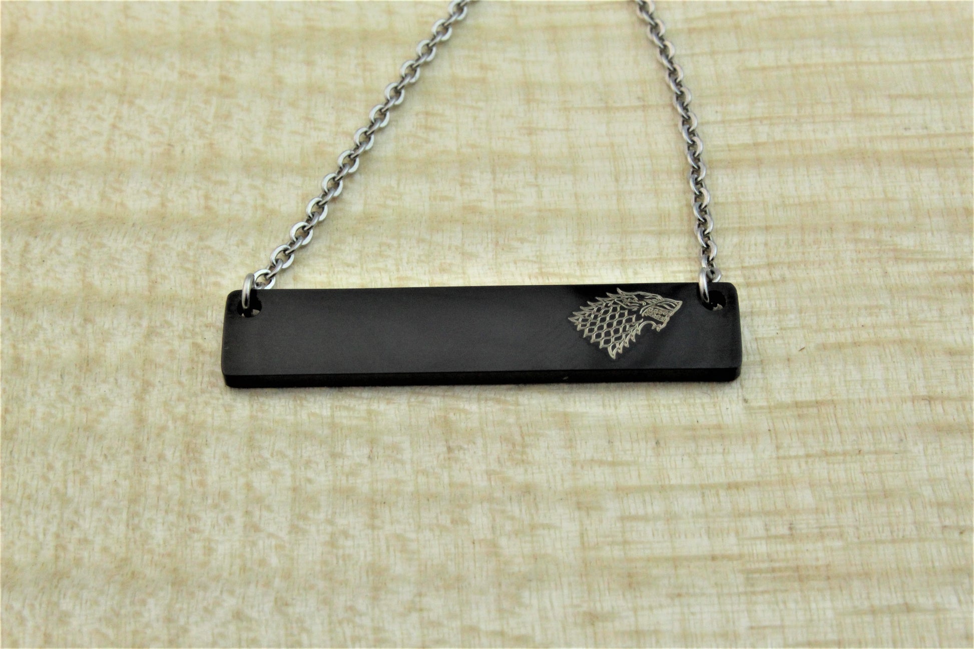 Black Bar Necklace - DreamWood Rings Supplies