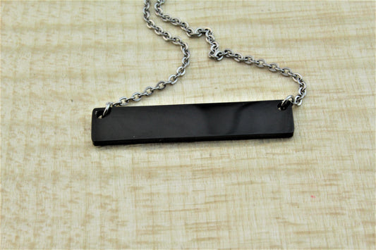 Black Bar Necklace - DreamWood Rings Supplies