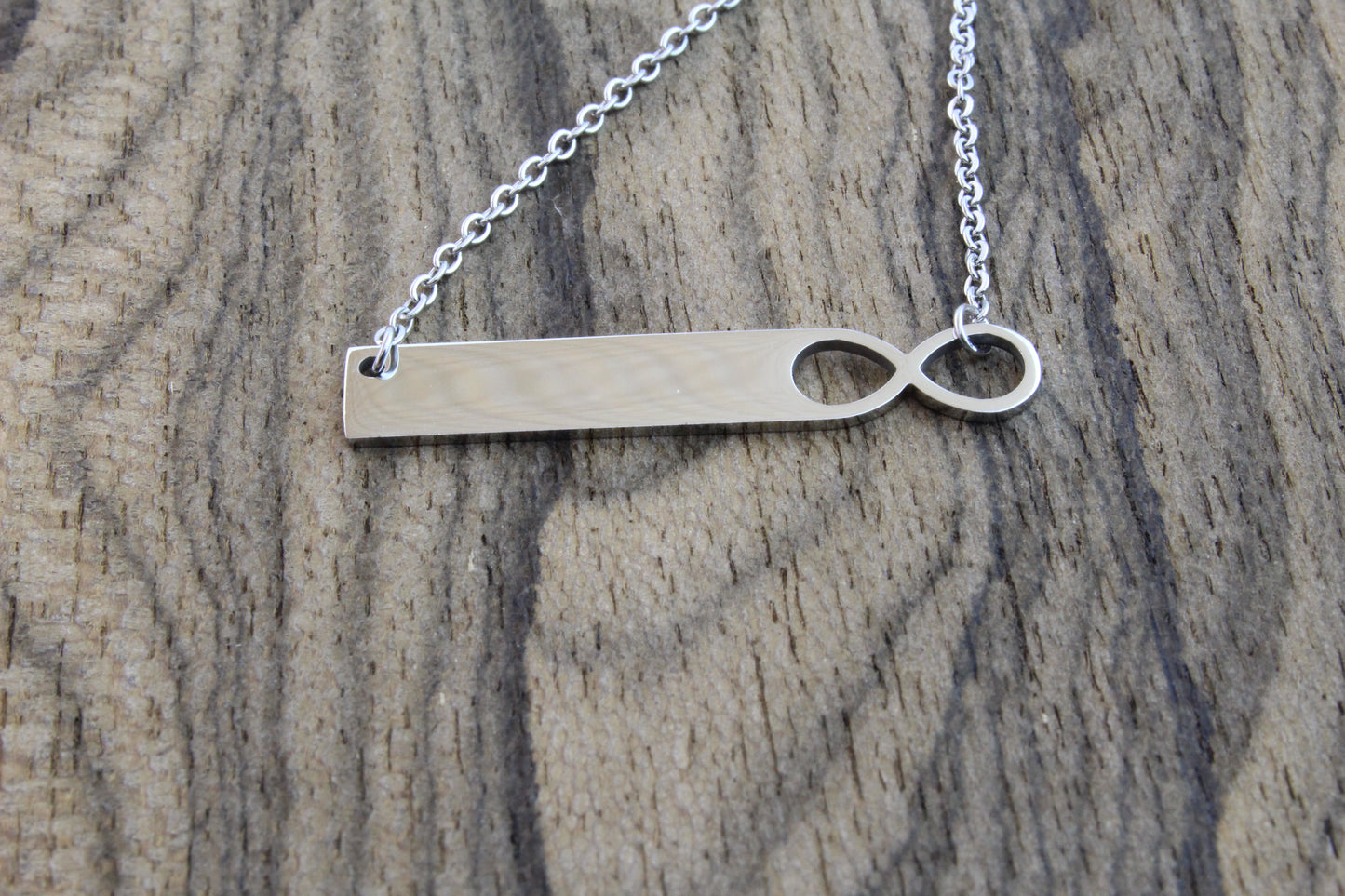 Infinity Silver Bar Necklace