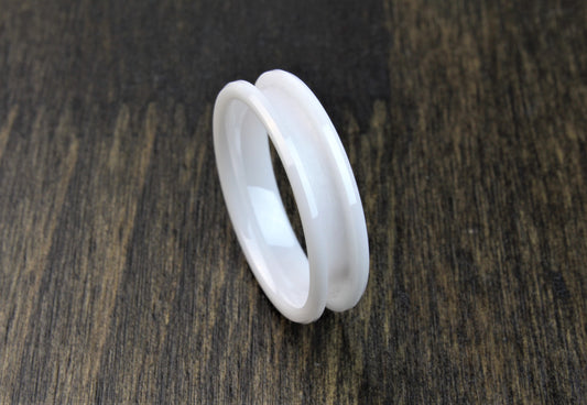 White Ceramic Ring Blank 6mm - 8mm