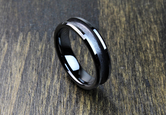 5 Pack - Black Ceramic Ring Blank