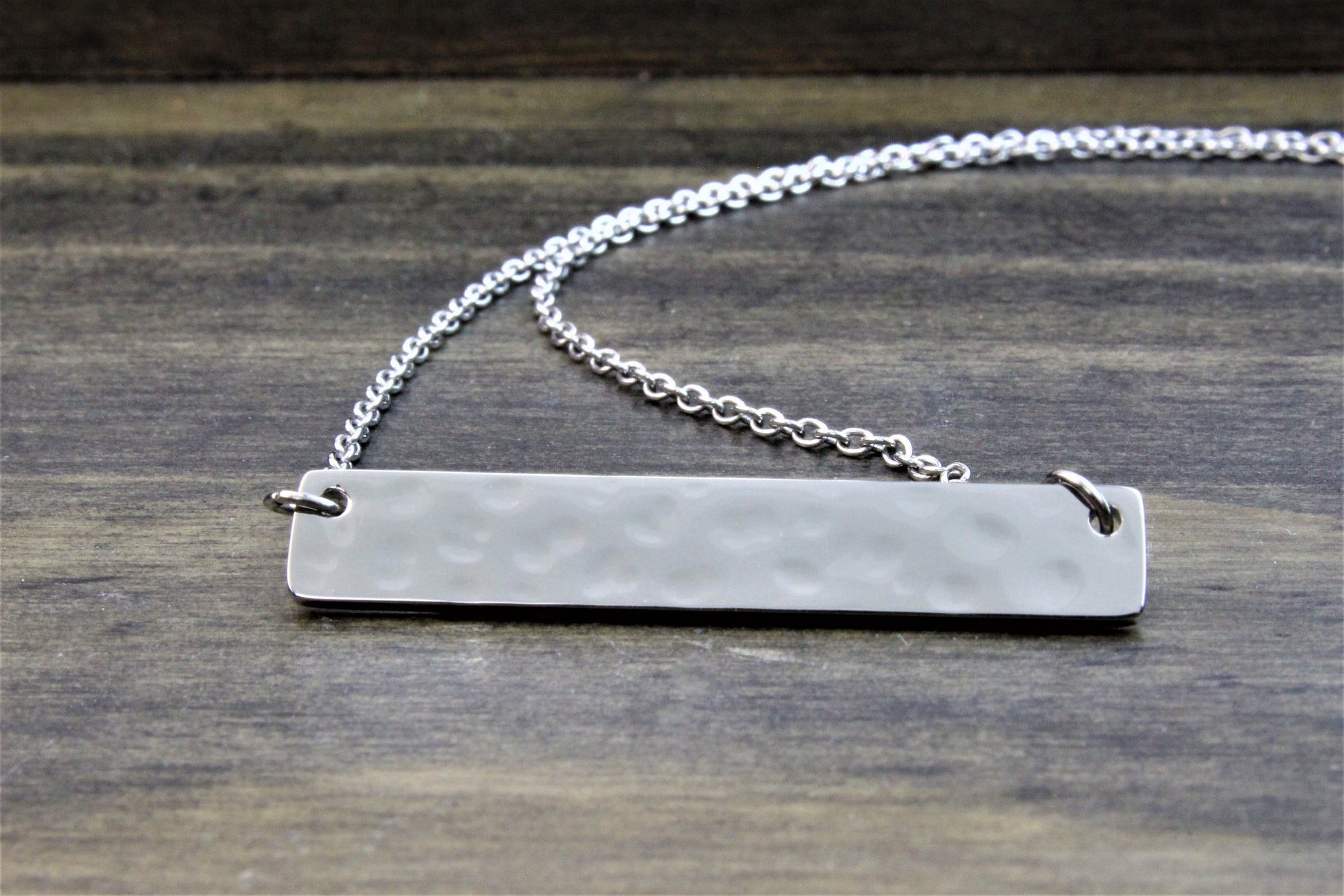 Hammered Bar Necklace - DreamWood Rings Supplies